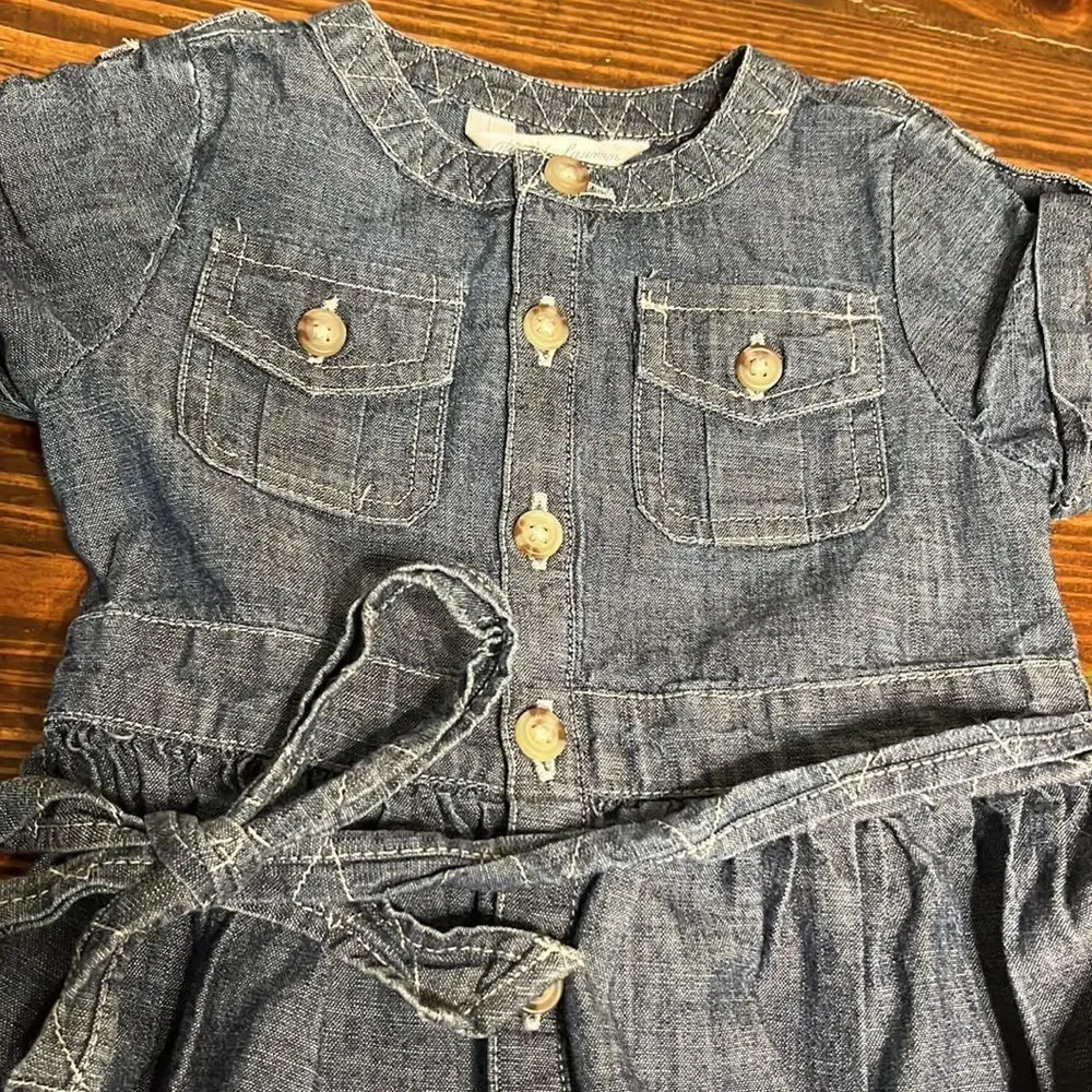 Ralph Lauren Short Sleeved Denim Dress w/belt Size 9 months